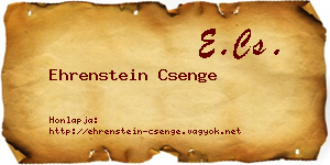 Ehrenstein Csenge névjegykártya